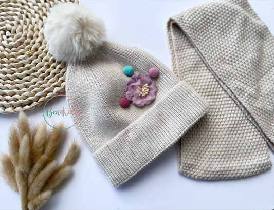 Gorro & Cachecol Flor